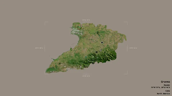 Gebiet Von Granma Provinz Von Kuba Isoliert Auf Einem Soliden — Stockfoto