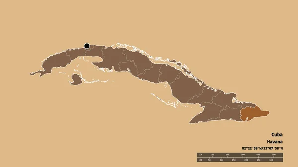 Forma Desolata Cuba Con Sua Capitale Principale Divisione Regionale Area — Foto Stock