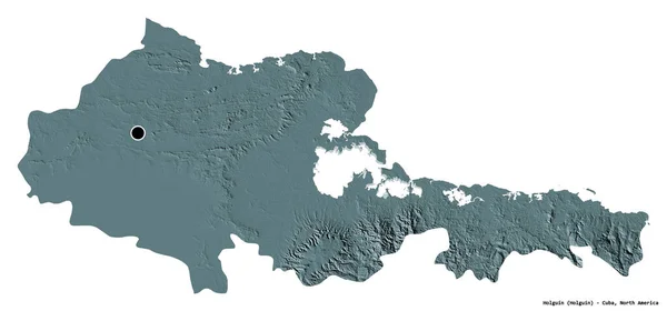 Форма Ольгина Провинции Куба Столицей Изолированной Белом Фоне Цветная Карта — стоковое фото