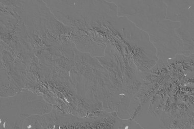 Çek Cumhuriyeti 'nin genişletilmiş bölgesi. Çift seviyeli yükseklik haritası. 3B görüntüleme