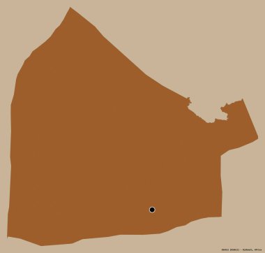 Cibuti bölgesi Dikhil 'in şekli, sermayesi katı renk arka planında izole edilmiş. Desenli dokuların bileşimi. 3B görüntüleme