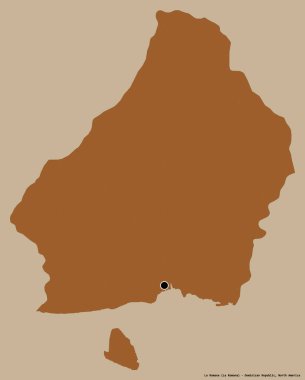 Dominik Cumhuriyeti 'nin başkenti La Romana' nın katı renk arkaplanlı hali. Desenli dokuların bileşimi. 3B görüntüleme