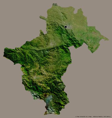 Dominik Cumhuriyeti 'nin La Vega eyaleti, başkenti katı renk arkaplanı ile izole edilmiştir. Uydu görüntüleri. 3B görüntüleme