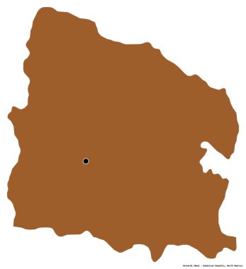 Dominik Cumhuriyeti 'nin Valverde eyaleti, başkenti beyaz arka planda izole edilmiştir. Desenli dokuların bileşimi. 3B görüntüleme