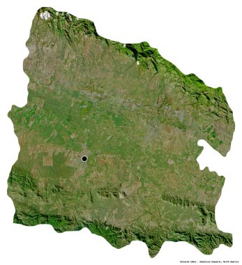 Dominik Cumhuriyeti 'nin Valverde eyaleti, başkenti beyaz arka planda izole edilmiştir. Uydu görüntüleri. 3B görüntüleme