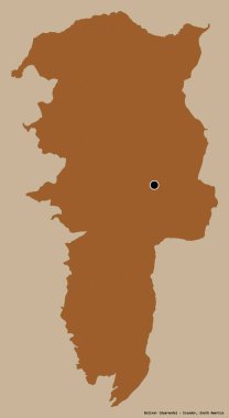 Ekvador 'un Bolivar eyaleti, başkenti katı renk arkaplanı ile izole edilmiştir. Desenli dokuların bileşimi. 3B görüntüleme