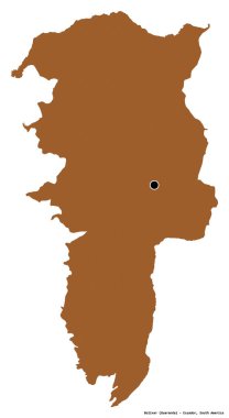 Ekvador 'un Bolivar eyaleti, başkenti beyaz arka planda izole edilmiştir. Desenli dokuların bileşimi. 3B görüntüleme