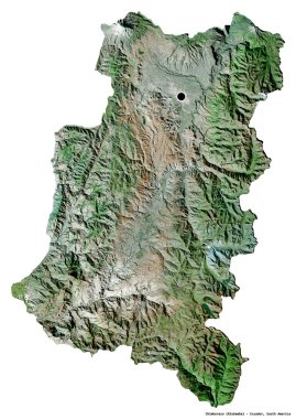 Ekvador 'un Chimborazo eyaleti, başkenti beyaz arka planda izole edilmiştir. Uydu görüntüleri. 3B görüntüleme