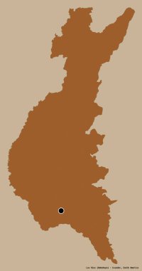 Los Rios şehri, Ekvador eyaleti, başkenti katı renk arkaplanı ile izole edilmiştir. Desenli dokuların bileşimi. 3B görüntüleme