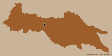 Sucumbios, Ekvador eyaleti, başkenti katı renk arkaplanı ile izole edilmiştir. Desenli dokuların bileşimi. 3B görüntüleme