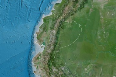 Ekvador 'un genişletilmiş alanı. Uydu görüntüleri. 3B görüntüleme