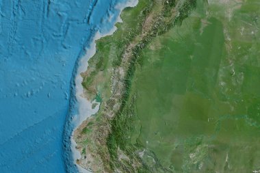 Ekvador 'un genişletilmiş bölgesi. Uydu görüntüleri. 3B görüntüleme