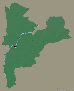 Mısır valisi Ad Daqahliyah 'ın şekli, başkenti katı bir renk arkaplanı ile izole edilmiştir. Topografik yardım haritası. 3B görüntüleme