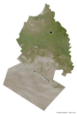 Mısır valisi Al Buhayrah 'ın şekli, başkenti beyaz arka planda izole edilmiş. Uydu görüntüleri. 3B görüntüleme