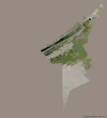 Mısır valisi Al Iskandariyah 'ın şekli, başkenti katı bir renk arkaplanı ile izole edilmiş. Uydu görüntüleri. 3B görüntüleme