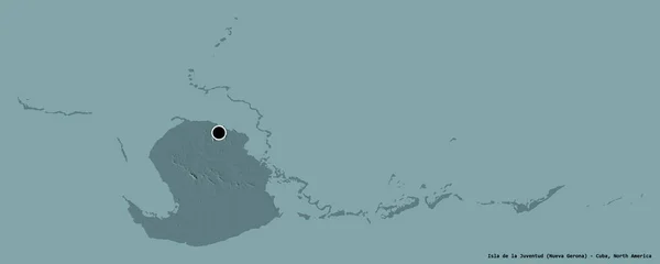 Σχήμα Του Isla Juventud Επαρχία Της Κούβας Την Πρωτεύουσά Του — Φωτογραφία Αρχείου