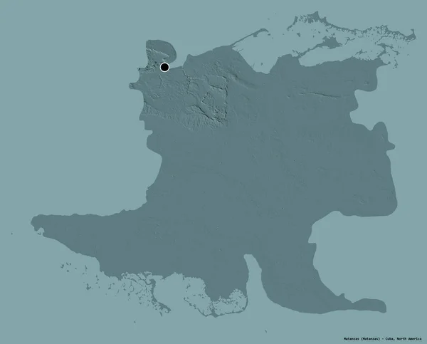 Tvar Matanzas Provincie Kuba Hlavním Městem Izolovaným Pevném Barevném Pozadí — Stock fotografie