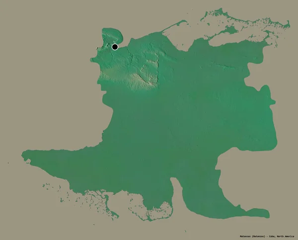 Form Von Matanzas Provinz Von Kuba Mit Seiner Hauptstadt Isoliert — Stockfoto