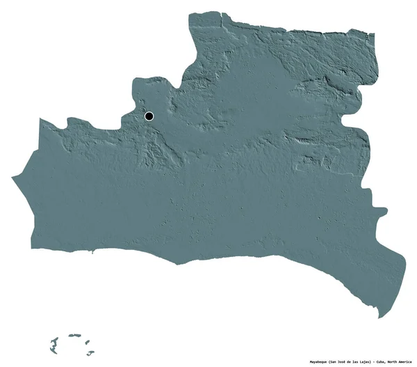 Forma Mayabeque Provincia Cuba Con Capital Aislada Sobre Fondo Blanco —  Fotos de Stock