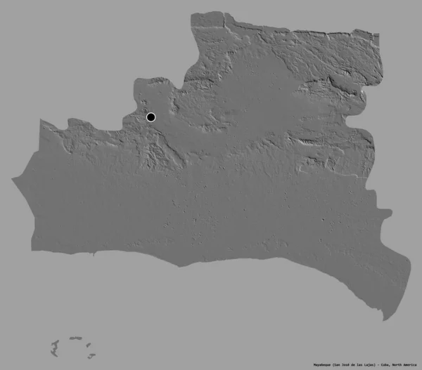 Форма Mayabeque Провинция Куба Столицей Изолированы Прочном Цветном Фоне Карта — стоковое фото