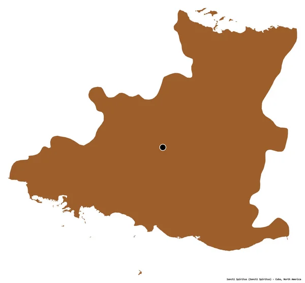 Form Sancti Spiritus Provinsen Kuba Med Huvudstaden Isolerad Vit Bakgrund — Stockfoto