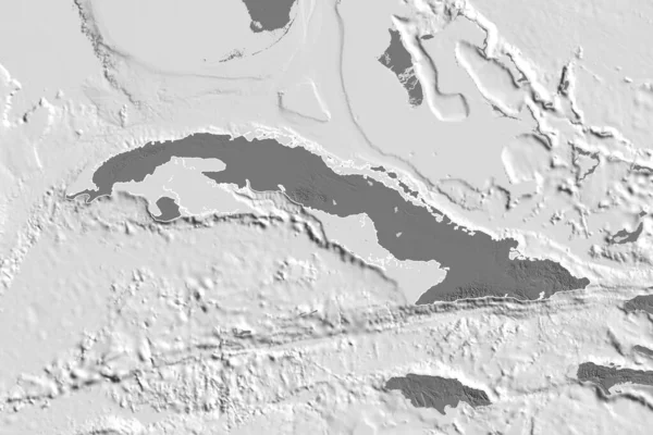 Rozšířená Oblast Vymezené Kuby Mapa Nadmořské Výšky Vykreslování — Stock fotografie