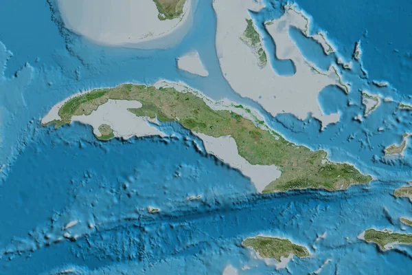 Zone Étendue Cuba Imagerie Satellite Rendu — Photo