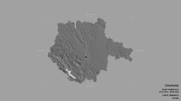Zona Jihocesky Región República Checa Aislada Sobre Fondo Sólido Una — Foto de Stock