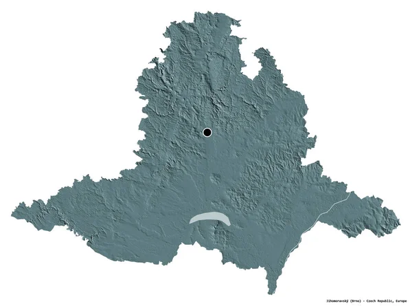 Forma Jihomoravsky Región República Checa Con Capital Aislada Sobre Fondo — Foto de Stock