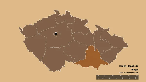 Zdesperowany Kształt Republiki Czeskiej Jej Stolicą Głównym Oddziałem Regionalnym Wydzielonym — Zdjęcie stockowe