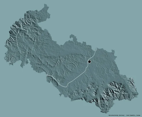 공화국의 모라이스 스키의 모습이며 수도는 배경에 고립되어 지형도 렌더링 — 스톡 사진