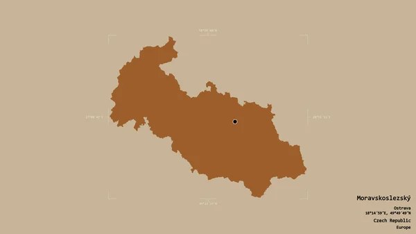 Area Moravskoslezsky Regione Della Repubblica Ceca Isolata Uno Sfondo Solido — Foto Stock