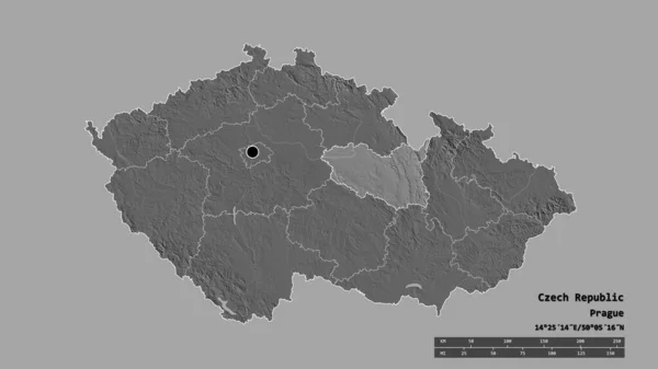 Опустошенный Облик Чешской Республики Столицей Основным Региональным Делением Отделенной Пардубицкой — стоковое фото