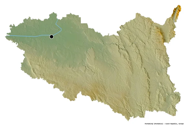 Σχήμα Του Pardubicky Περιοχή Της Τσεχικής Δημοκρατίας Την Πρωτεύουσα Της — Φωτογραφία Αρχείου