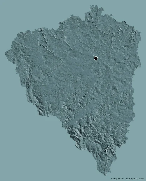 Σχήμα Plzensky Περιοχή Της Τσεχικής Δημοκρατίας Την Πρωτεύουσα Της Απομονωμένη — Φωτογραφία Αρχείου