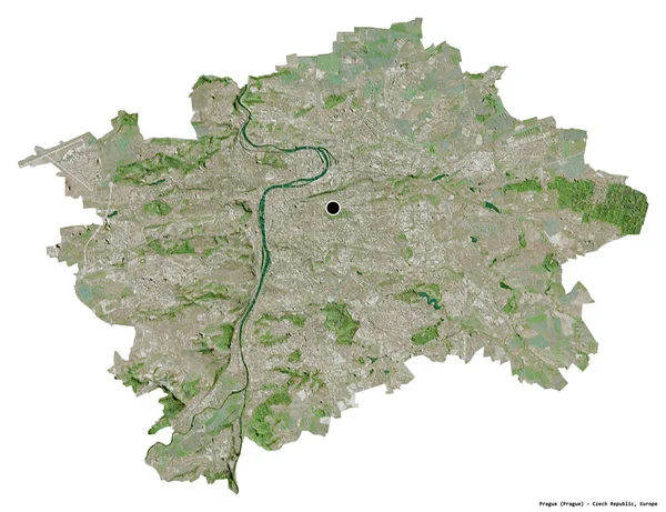 Forma Praga Región República Checa Con Capital Aislada Sobre Fondo — Foto de Stock