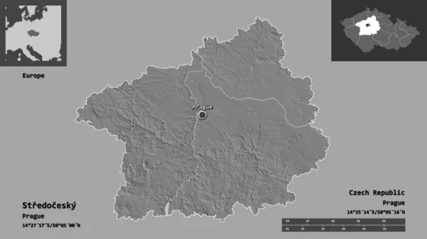 Forma Stredocesky Región República Checa Capital Escala Distancia Vistas Previas —  Fotos de Stock