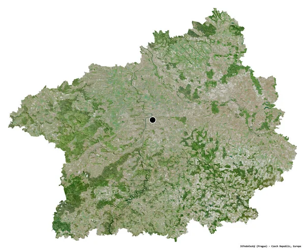 Forma Stredocesky Regione Della Repubblica Ceca Con Sua Capitale Isolata — Foto Stock