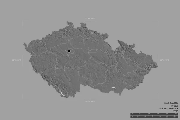 Zona República Checa Aislada Sobre Fondo Sólido Una Caja Georeferenciada — Foto de Stock