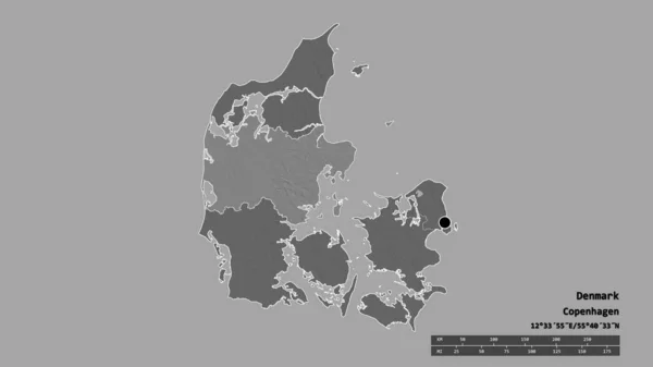 Розчарована Форма Данії Столицею Основним Регіональним Відділом Відокремленою Територією Мідджилланду — стокове фото