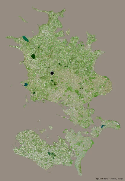 Shape Sjlland Region Von Dänemark Mit Seiner Hauptstadt Isoliert Auf — Stockfoto