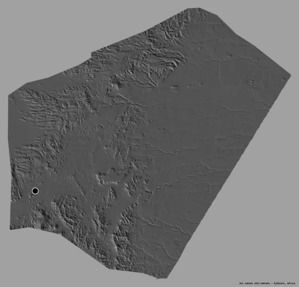 Forme Ali Sabieh Région Djibouti Avec Capitale Isolée Sur Fond — Photo