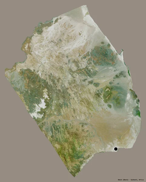 Shape Obock Region Dschibuti Mit Seiner Hauptstadt Isoliert Auf Einem — Stockfoto