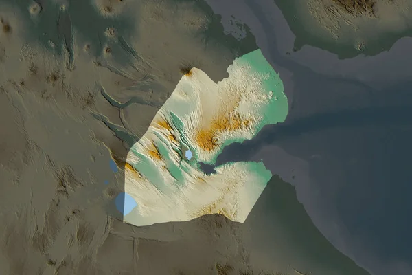Cibuti Nin Şekli Komşu Bölgelerin Doygunluğunun Azalmasıyla Ayrılır Topografik Yardım — Stok fotoğraf