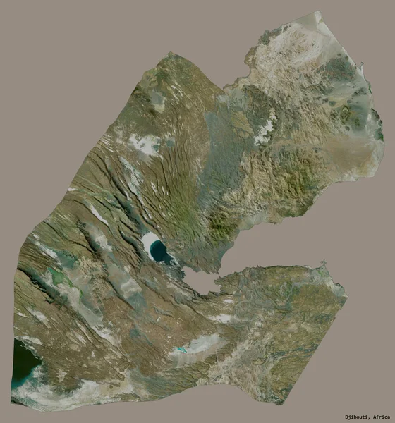 Alakja Dzsibuti Tőke Elszigetelt Szilárd Színű Háttér Műholdas Képek Renderelés — Stock Fotó