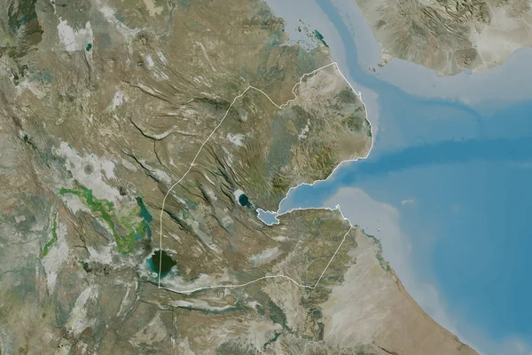 Utvidgat Område Skisserade Djibouti Satellitbilder Rendering — Stockfoto