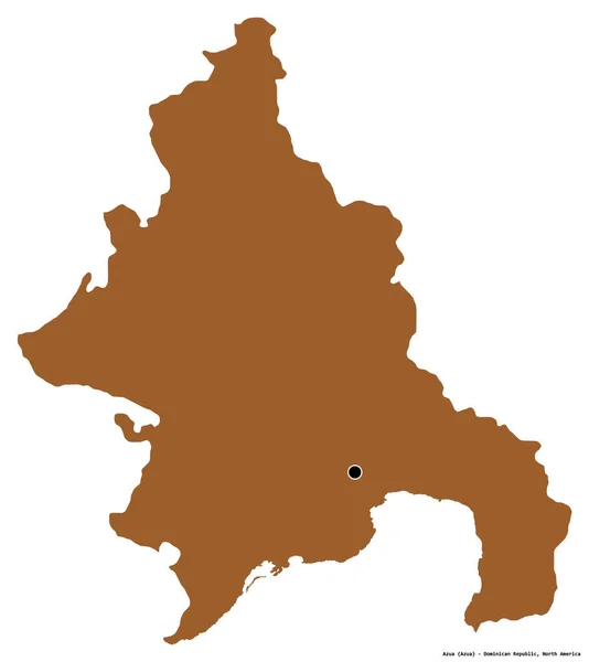 ドミニカ共和国のアズア州の形で 首都は白い背景に孤立しています パターン化されたテクスチャの構成 3Dレンダリング — ストック写真