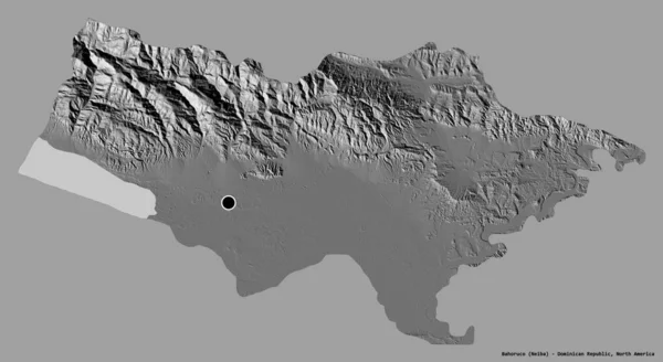 Σχήμα Bahoruco Επαρχία Της Δομινικανής Δημοκρατίας Την Πρωτεύουσα Της Απομονωμένη — Φωτογραφία Αρχείου