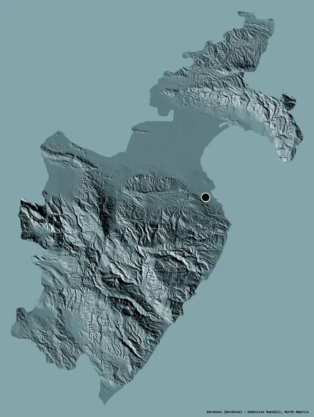 Forma Barahona Provincia Della Repubblica Dominicana Con Suo Capoluogo Isolato — Foto Stock