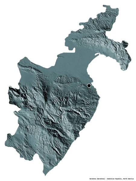 Forma Barahona Provincia República Dominicana Con Capital Aislada Sobre Fondo —  Fotos de Stock